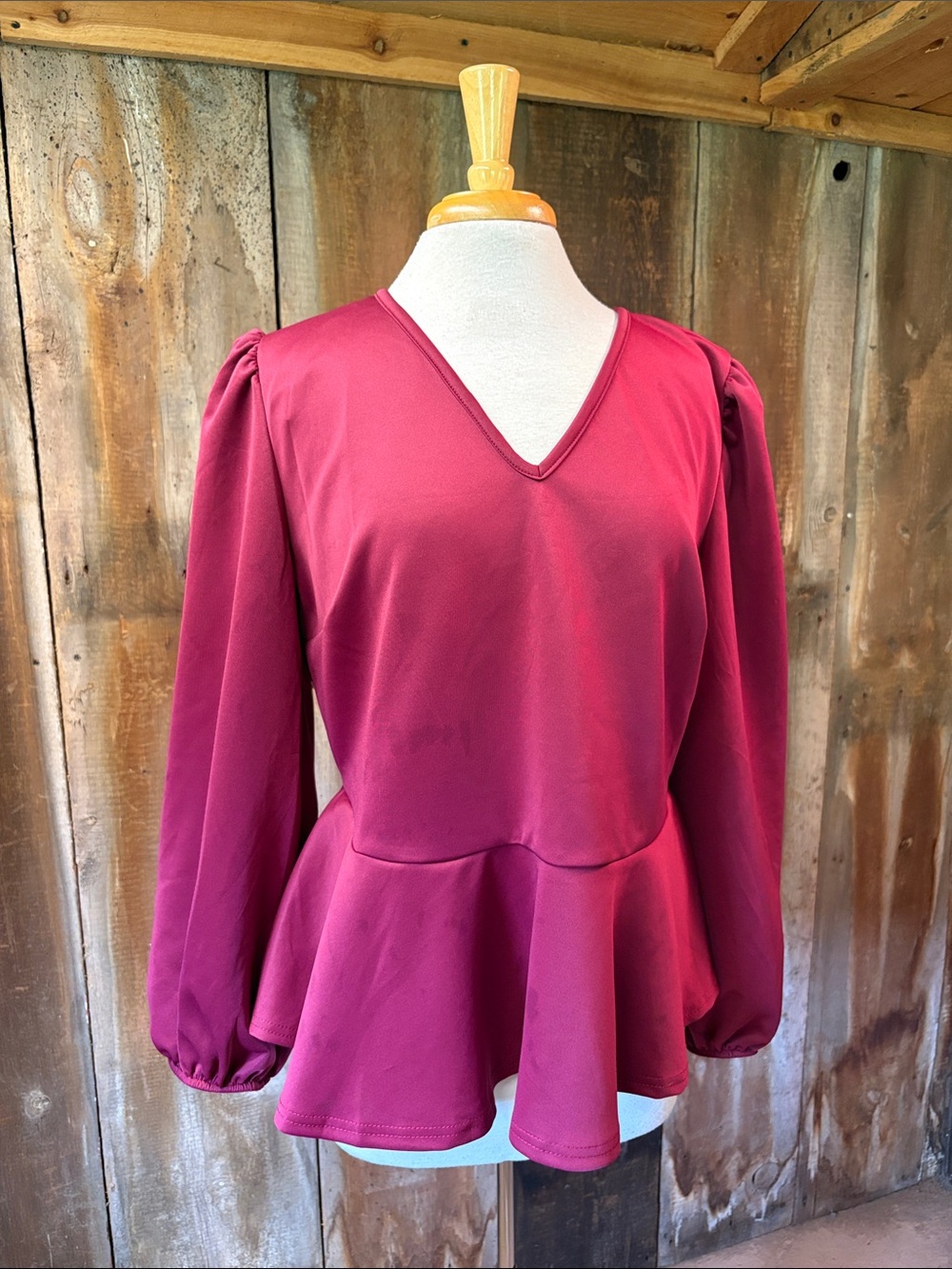 NWT! Ashley Stewart Women's Plus Size Puff Sleeve Peplum top Size 18/20